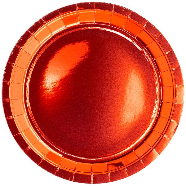 Тарелка фольг красная 23см 6шт/G