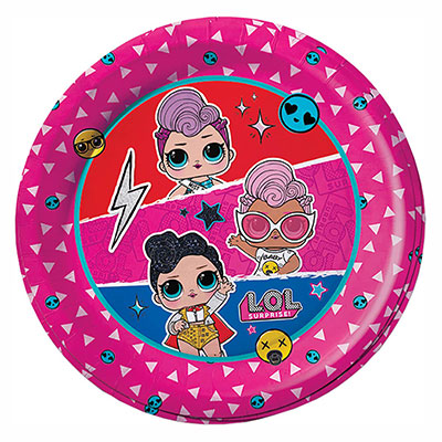 Набор тарелок куклы ЛОЛ диско 18см 6шт