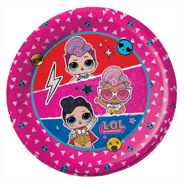 Набор тарелок куклы ЛОЛ диско 18см 6шт