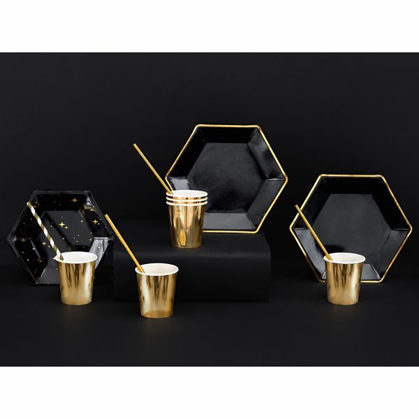 Тарелка Black&Gold Искры 20см 6шт/PD