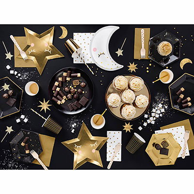 Тарелка Black&Gold Искры 20см 6шт/PD