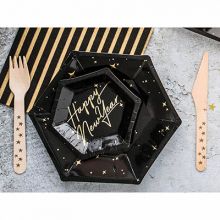 Тарелка Black&Gold Искры 20см 6шт/PD