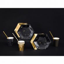 Тарелка Black&Gold Искры 20см 6шт/PD