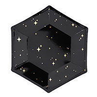 Тарелка Black&Gold Искры 20см 6шт/PD
