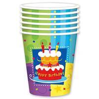 Стакан бум Торт Birthday 190мл 6шт/G