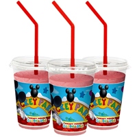 Стакан с трубочкой Микки игривый 12шт/Р