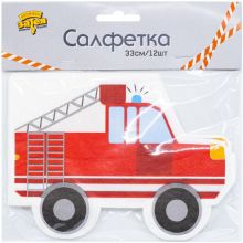 Салфетка фигурная Машинки 33см 12шт/G