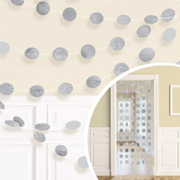 Гирлянда Круги Silver блеск 2,1м 6шт/A