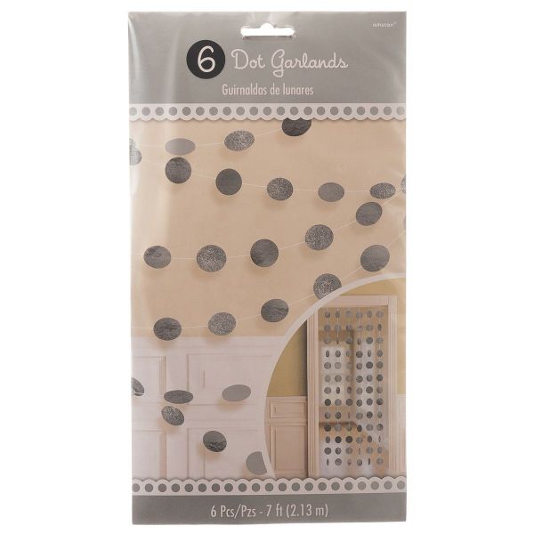 Гирлянда Круги Silver блеск 2,1м 6шт/A