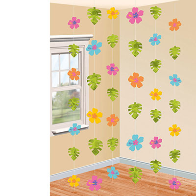 Гирлянда верт Гибискус Листья 2,1м 6шт/A