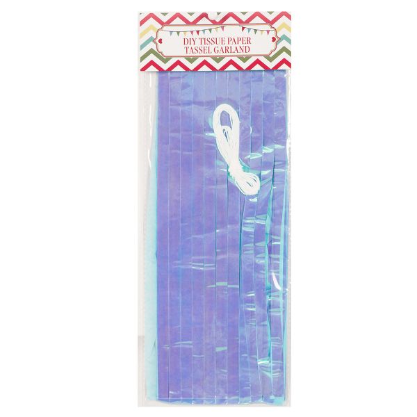 Гирлянда Тассел голубая/перламутр 20лист