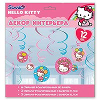 Спираль фольг Hello Kitty 46-60см 12шт/A