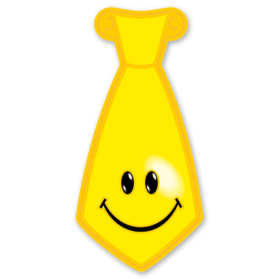 Галстук Улыбка желтый 8шт/Д