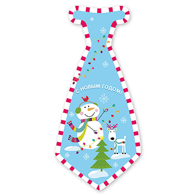 Галстук С НГ Снеговик Веселый 8шт/Д