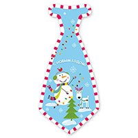 Галстук С НГ Снеговик Веселый 8шт/Д