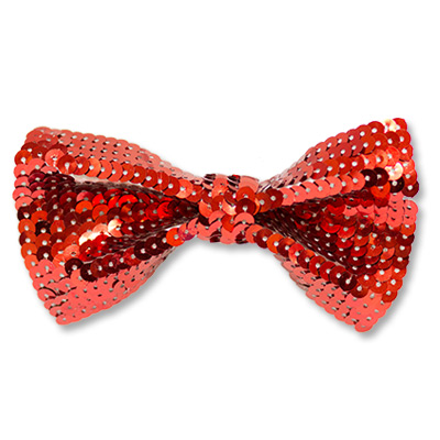 Галстук-бабочка с пайетками красный/G