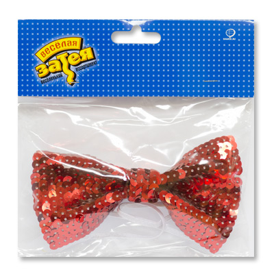 Галстук-бабочка с пайетками красный/G