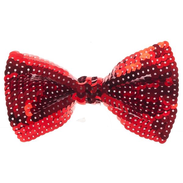 Галстук-бабочка с пайетками красный/G