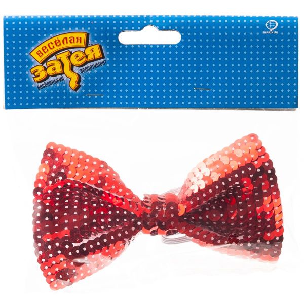 Галстук-бабочка с пайетками красный/G