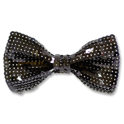 Галстук-бабочка с пайетками черный/G