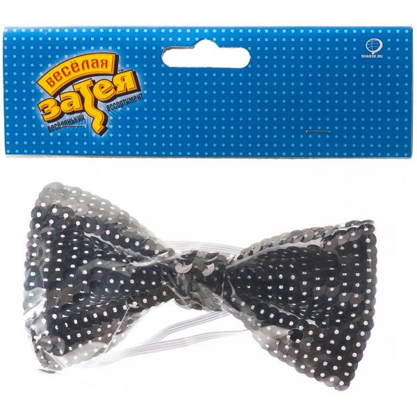 Галстук-бабочка с пайетками черный/G