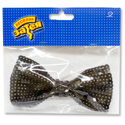 Галстук-бабочка с пайетками черный/G