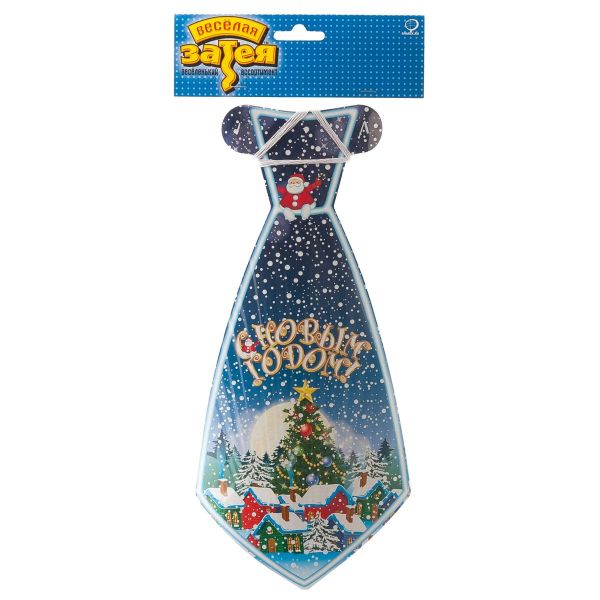 Галстук С НГ Домики в снегу 8шт/Д