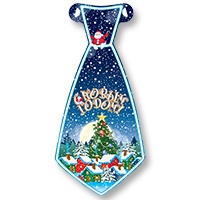 Галстук С НГ Домики в снегу 8шт/Д