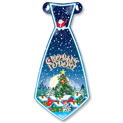 Галстук С НГ Домики в снегу 8шт/Д