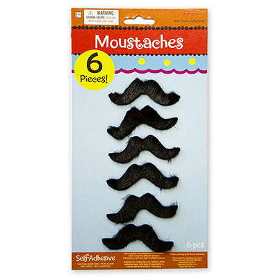 Усы Фиеста черные 6шт/А