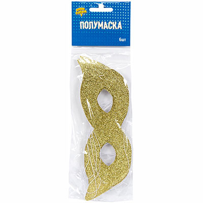 Полумаска блеск Золото 6шт/G