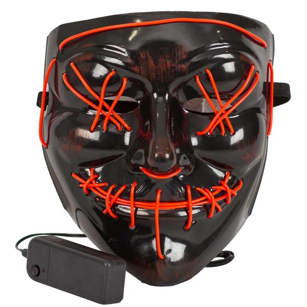 Маска светящ неон Лицо черное асс/G