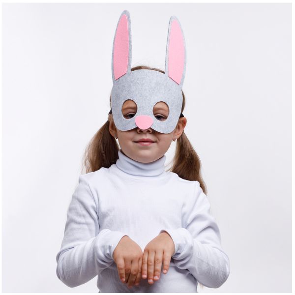 Маска Заяц серый фетр/G