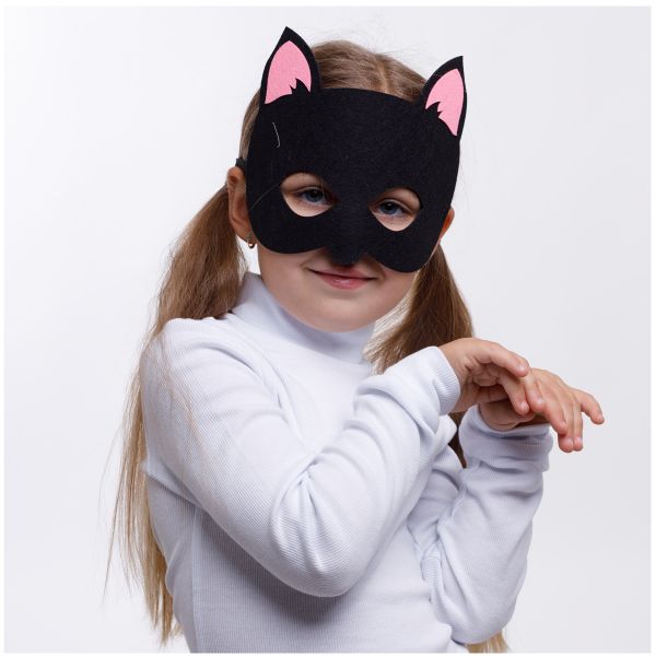 Маска Кошка черная фетр/G