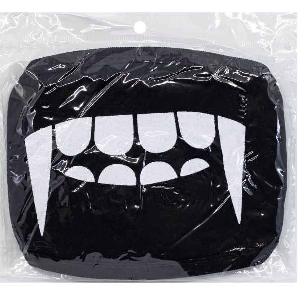 Маска тканевая черная 2-слойная Клыки/G