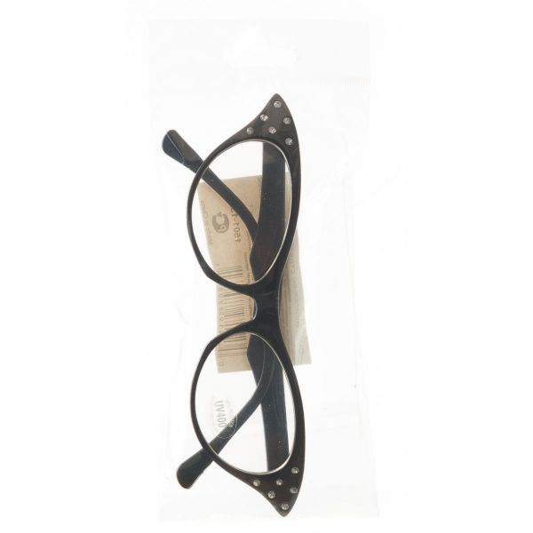 Очки Винтаж со стразами черные/А