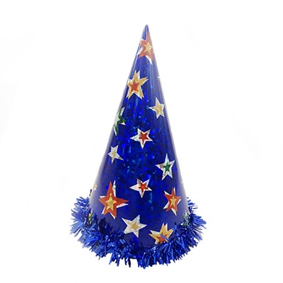 Колпак большой гологр с мишурой/G