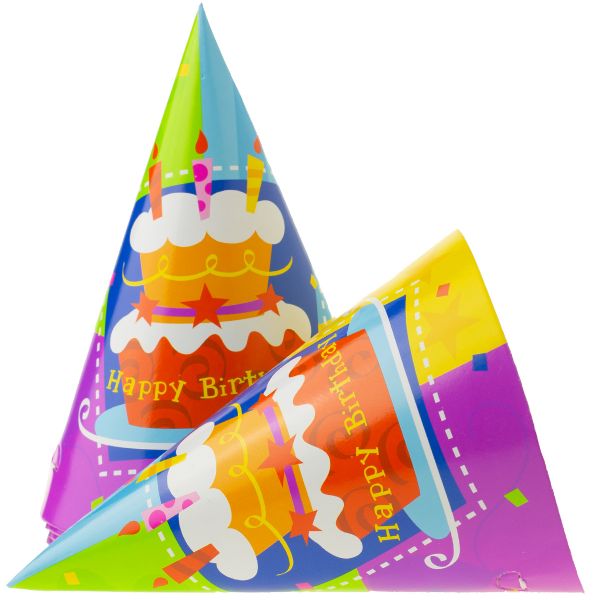 Колпак Торт Birthday 6шт/G