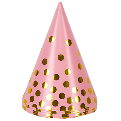 Колпак Горошек золотой 6шт/G