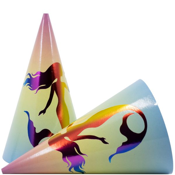 Колпак Русалка радужная фольг 6шт/G