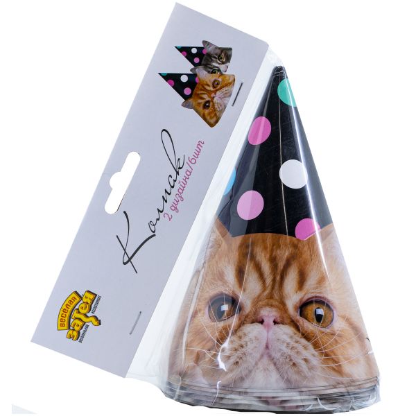 Колпак Котики фотографичные 6шт/G