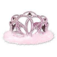 Тиара с перьями розовая/А