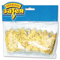 Корона гологр малая золотая 6шт/G