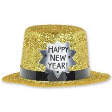 Шляпа пласт Мини HNY золот блеск 12см/А