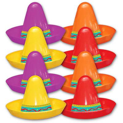 Шляпа пласт Мини Сомбреро асс 6см 8шт/А