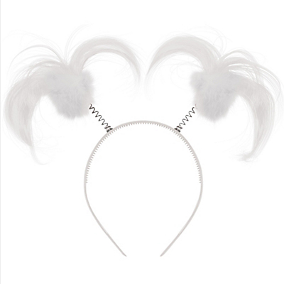 Ободок-антенки Хвостики белые/A