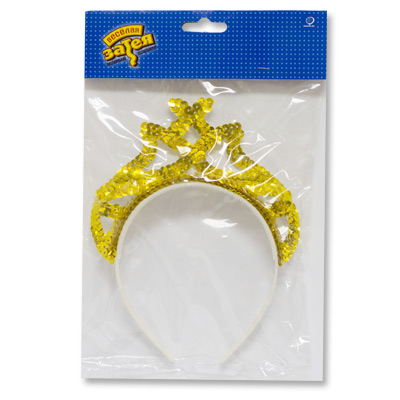 Тиара с пайетками золото/G