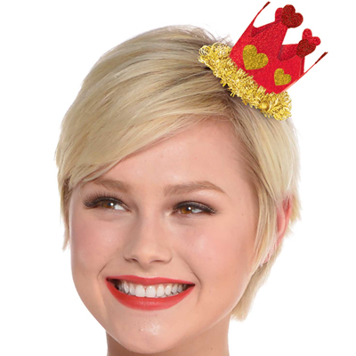 Корона-заколка Сердца блеск голограф/А