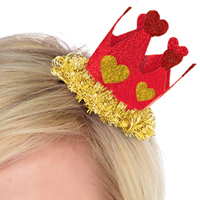 Корона-заколка Сердца блеск голограф/А