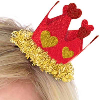 Корона-заколка Сердца блеск голограф/А